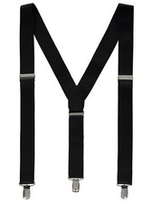 Unisex Black Adjustable Trouser Braces Suspenders Fancy Dress Clip On Free P P