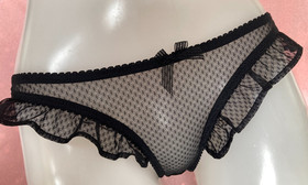 Agent Provocateur COOKIE sheer black briefs L knickers corset laced NEW vintage