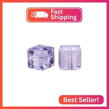 50pcs Adabele Austrian 8mm Faceted Cube Crystal Loose Beads Light Violet Compati