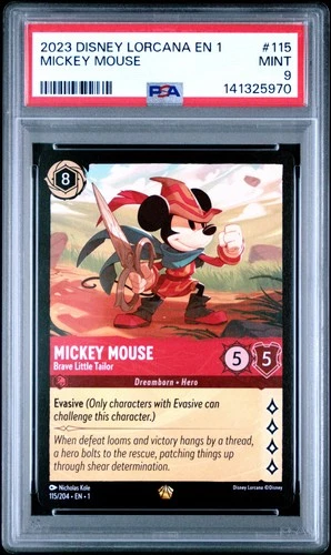DISNEY LORCANA EN 1-THE FIRST CHAPTER MICKEY MOUSE - BRAVE LITTLE TAILOR PSA 9