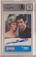 Custom Trading Card Grease #78 Signed John Travolta Beckett Witnessed AUTO 10