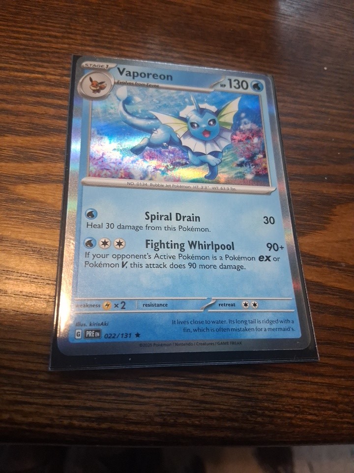 Vaporeon 022/131 Prismatic Evolutions Poke Ball Reverse Holo Pokemon Card - MINT