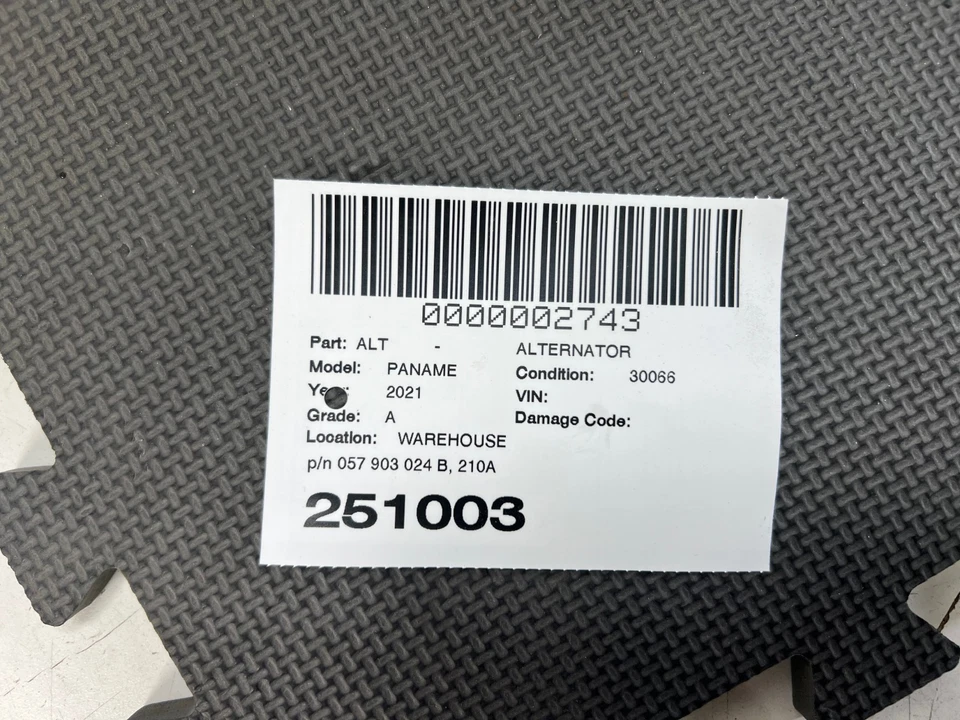 PORSCHE PANAMERA 4S 2017-2023 MOTOR 2,9 L ALTERNADOR GENERADOR OEM Foto 2 de 4