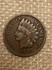1905 Indian Head Cent: Fine-Very Fine (F-VF), Nice Dark Red Toning