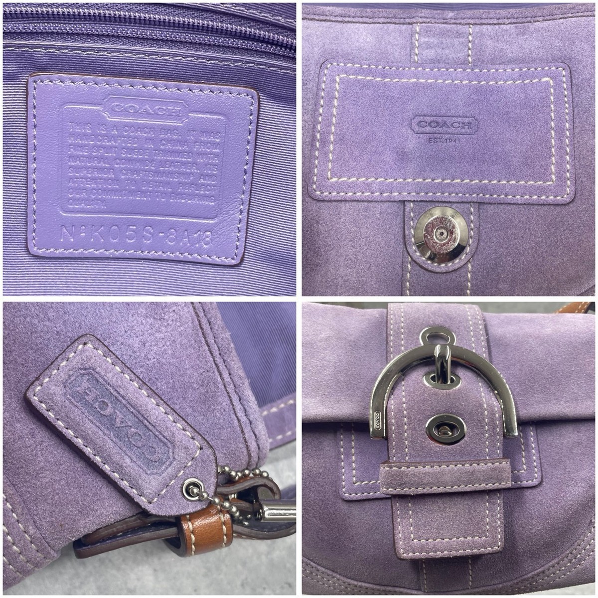 Vintage Coach 8A18 Soho Shoulder Bag One-Shoulder Suede Hobo