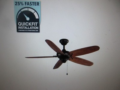 Home Decorators Altura 48 in. Indoor/Outdoor Matte Black Ceiling Fan w Downrod