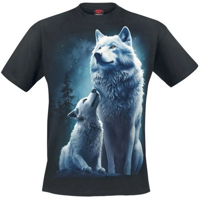 Spiral T-Shirt Herren Wolf Guardian schwarz