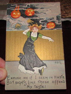 Antique Circa 1910 L&E Embossed Halloween Postcard Jack O Lantern HB Griggs