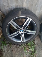 1X BMW ALLOY WHEEL+ TYRE 17" GENUINE 6850151 SERIES 1 2 DIAMOND CUT F22 F20 F21