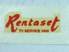 One RentaSet waterslide decal for Matchbox Lesney 62b Commer TV Service Van
