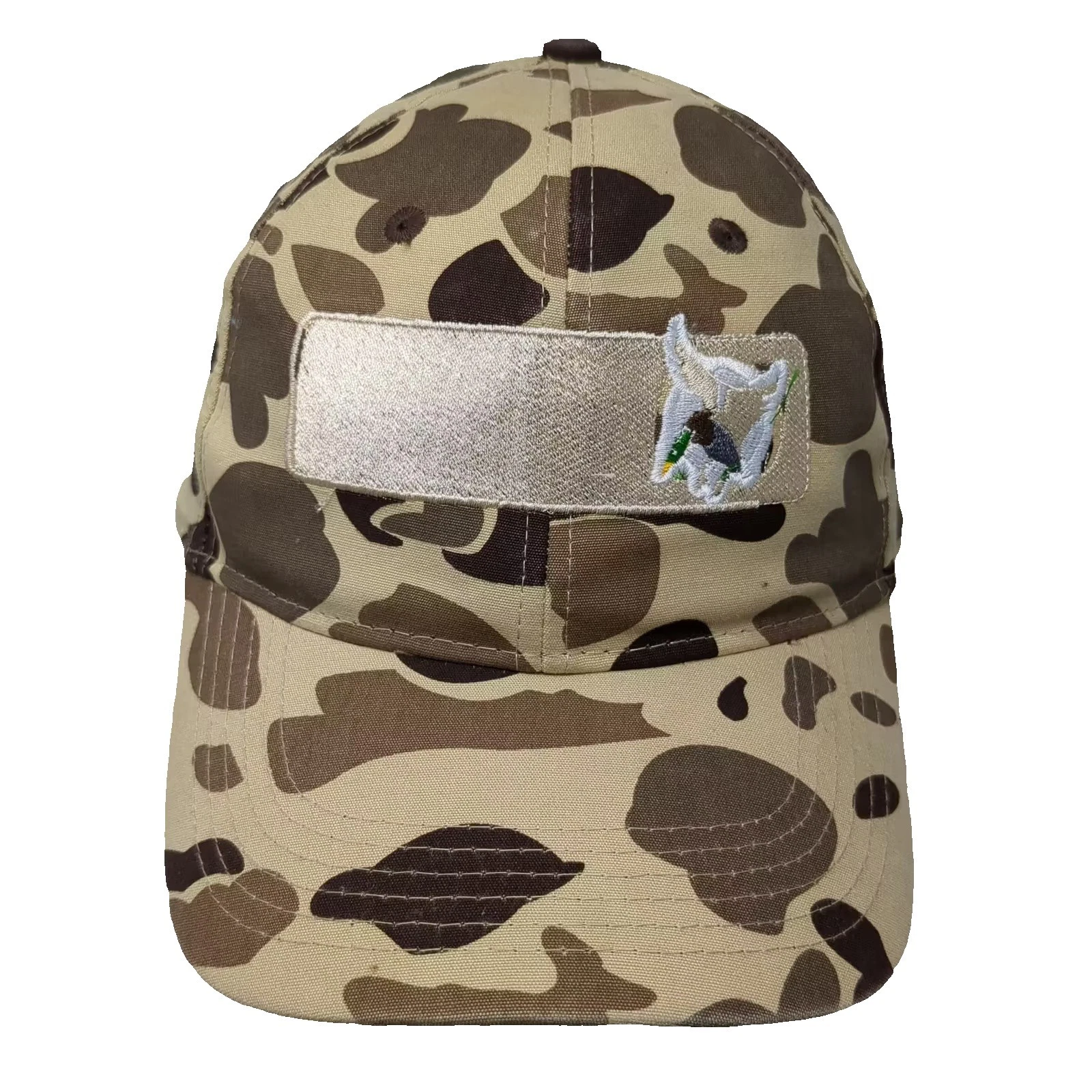 Outdoor Cap Snapback Beige Brown Camo Duck Patch OS Adjustable Hat Cap