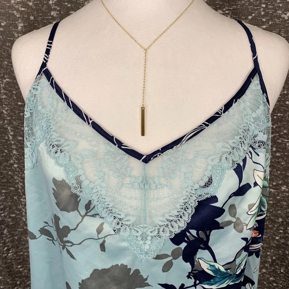 Vestido sin mangas vintage In Bloom by Jonquil floral con ribete de encaje satinado para mujer XL Foto 2 de 4