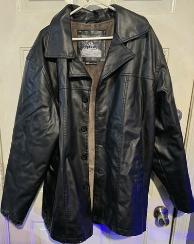 Withering Smith Size 2XL Mens Faux Leather Insulated Coat - Picture 2 of 9