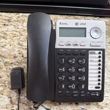 AT T 2-Line Business Office Phone w/ Speaker Phone  Caller ID Black Works