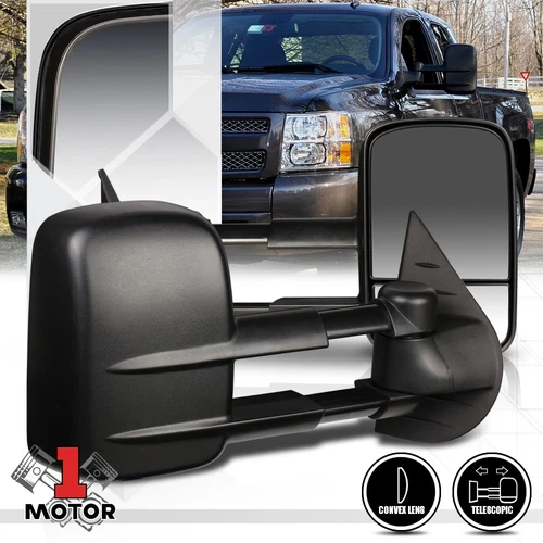 [Pair] Manual Extendable Towing Side Mirror for 07-14 Silverado/Sierra/Avalanche
