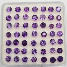 Natural Amethyst Small Round Cut Loose Gemstone 100 Pcs 3 MM