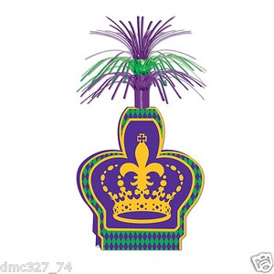 1 Mardi Gras Fat Tuesday Party Decoration Table Top Crown
