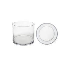 Mega Vases - 7" x 6" Cylinder Glass Vase - Set of 6, Clear