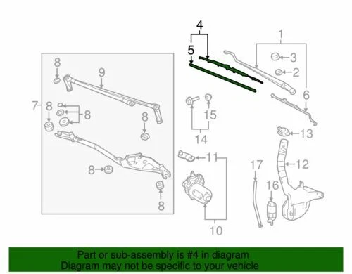 Genuine GM 2006-2011 Cadillac Buick LaCrosse DTS Right Side Wiper Blade 15941736 - Image 2 of 2