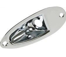 New Genuine Fender Stratocaster Jack Plate - Chrome
