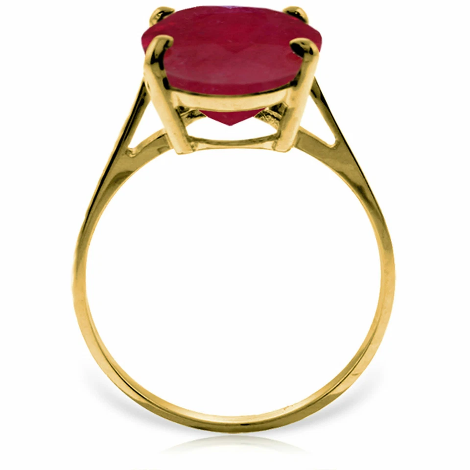 Nuevo Anillo de Oro Sólido 14K 7.5 CTW Rubí Ovalado Natural Foto 2 de 4