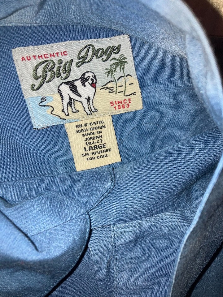 VTG Rare Authentic Big Dogs Motorcycle Biker Gang Hawaiian Tropical