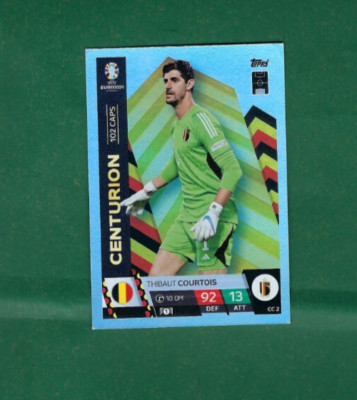 2024 Topps UEFA EURO Belgium Thibaut Courtois Centurion Card GK CC 2 MATCH ATTAX