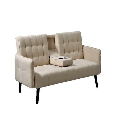 Sofa Futon Couch Bed Convertible Lounger Guest Sleeper Cushion Cup