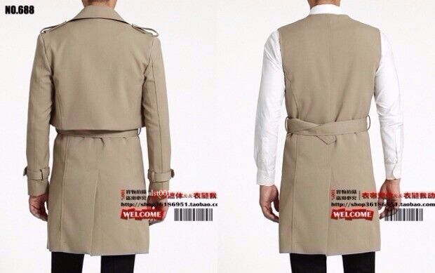 Men's Two-piece Trench Coat Spring Autumn New Long Coat 2