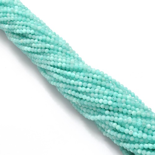 Natural Amazonite Faceted Round 3-3.5mm Beads 12.5" Strand - Bild 5 von 6