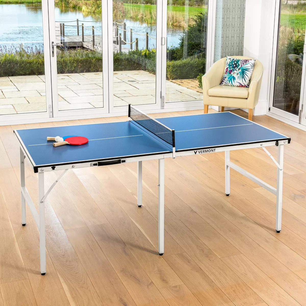 Vermont Folding Mini Table Tennis Table BATS amp; BALLS INCLUDED – Fast  Assembly eBay