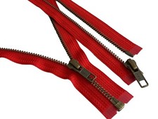 2pcs 36" YKK 5 Antique Brass Medium Weight Jacket Zipper Separating made in USA