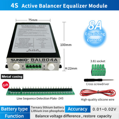 2S-24S 8A Active balancer/ Active Equalizer Lifepo4/Lipo Battery Energy ＋case