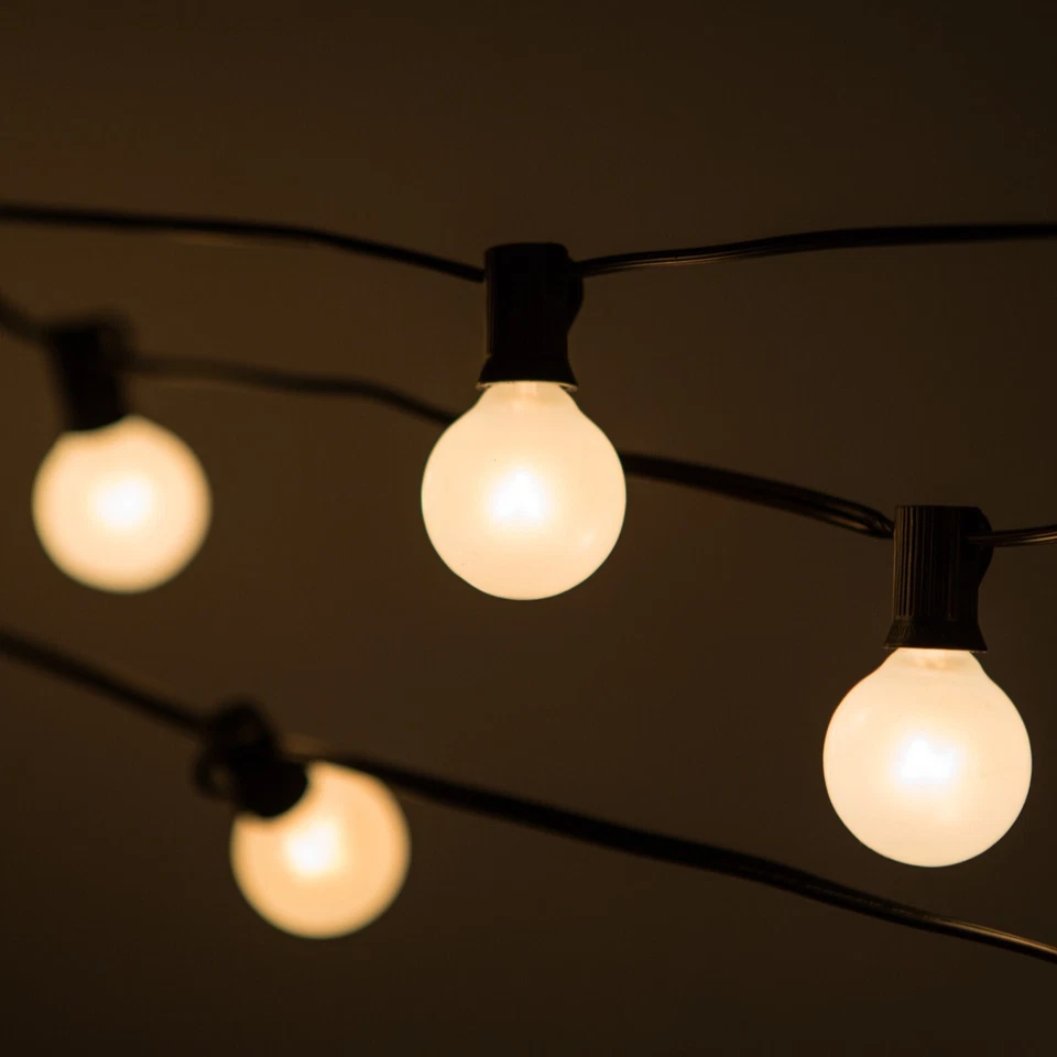 Box of 25 G40 Frosted White 1.6” 5W C7 E12 Base String Light Replacement Bulbs - Image 4 of 4