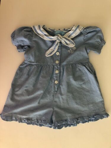 Vintage Sweetheart & Co. Toddler Girls Blue Rompe… - image 1