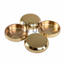 4x Solid Brass Castor Cups / Coasters / Floor Protectors Polished Brass