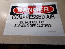  NEW Brady 84364 "Danger Compressed Air" Safety sign 14" x 10"  *FREE SHIPPING*