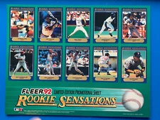 1992 Fleer Rookie Sensation Limited Edition PROMO SHEET