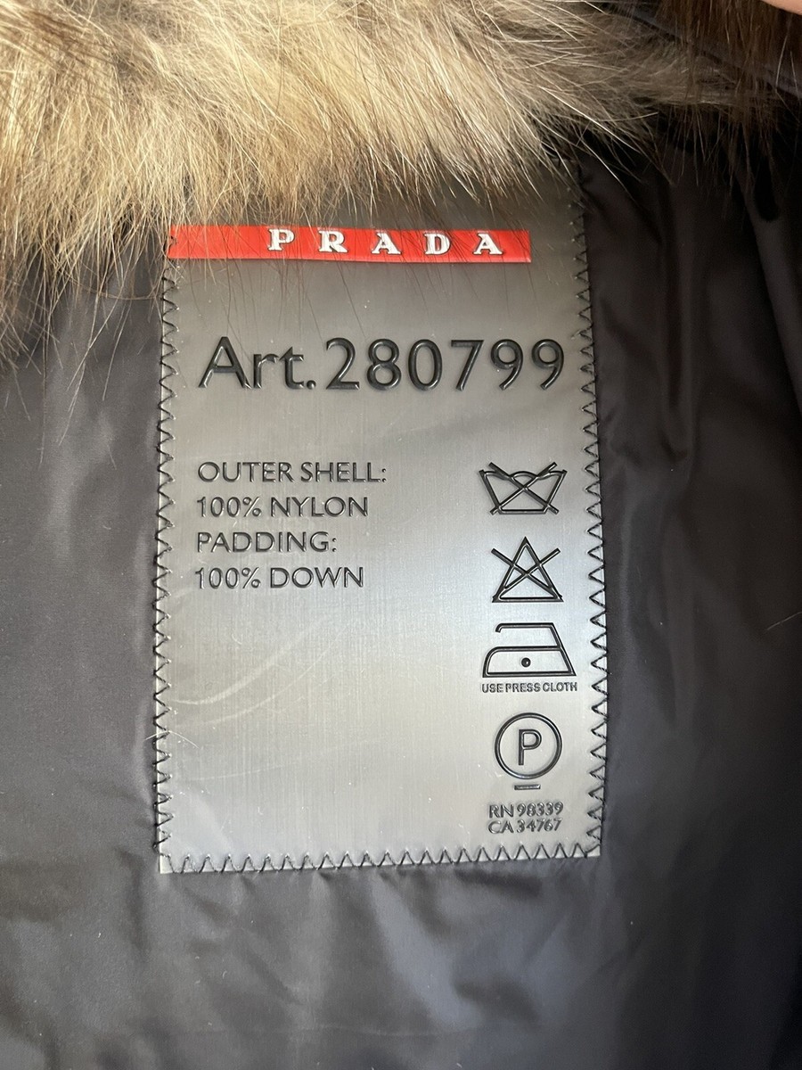 PRADA MILANO Women's Down Puffer W/ Fox Fur Collar Winter