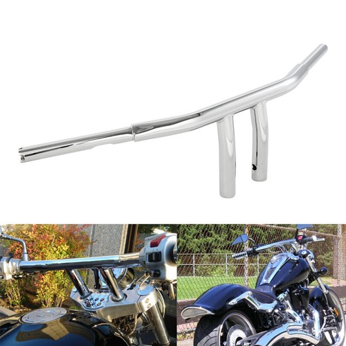 Custom 1-1/4" Fat Chrome 6" Rise T-Bars Handlebars Fit For Harley Sportster Dyna - Picture 3 of 12
