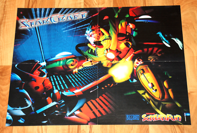 未使用　非売品　PC　ポスター　スタークラフト　STAR CRAFT　ブリザード 1998 Blizzard StarCraft / Forsaken Extremely Rare Vintage Poster
