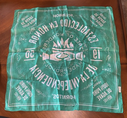 Hornitos Tequila Bandana Green 22” X 22”~100% Cotton~NEW OLD STOCK~SEALED - Picture 10 of 13