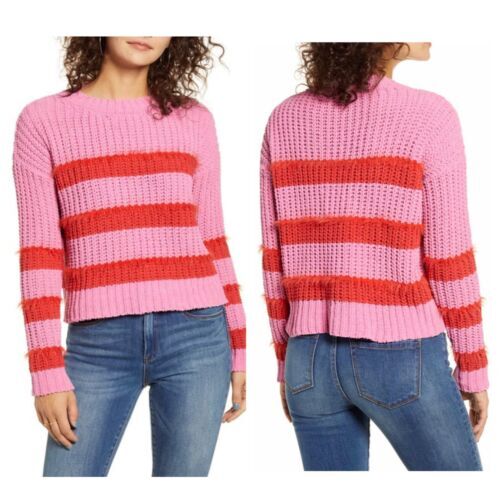 Supreme Loose Gauge Stripe Small Box Sweater Pink Small In Supreme Loose Gauge Stripe Small Box Sweater Pink Small In