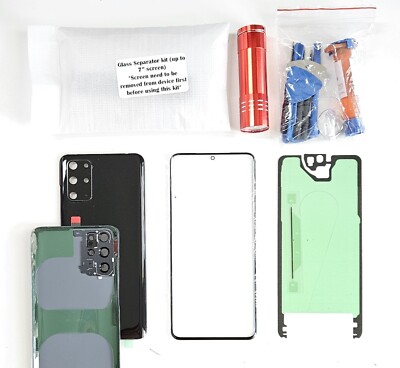 Front Glass Lens Screen Black Back Cover Repair Replacement Fit Galaxy S20 Plus