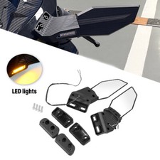 Fit For Suzuki GSXR 600 750 GSX-R 1000/R GSX1300R Swivel Wing Fin LED Mirrors 2X