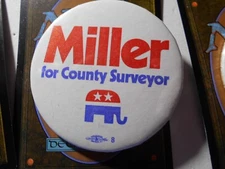 2-1/4" Miller County Surveyor unknown location cello pinback button