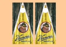 Vintage Vernors Ginger Ale Barnwood Cornhole Board Wraps FREE LAMINATION #2432