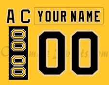 Brandon Wheat Kings Customized Number Kit for 2018-2019 Yellow Uniform