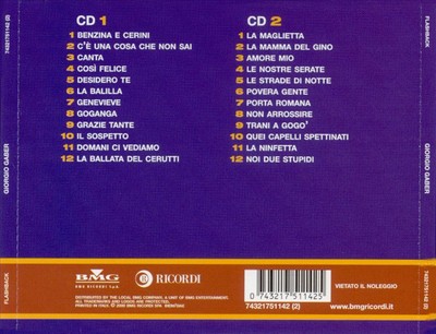 GIORGIO GABER GIORGIO GABER NEW CD