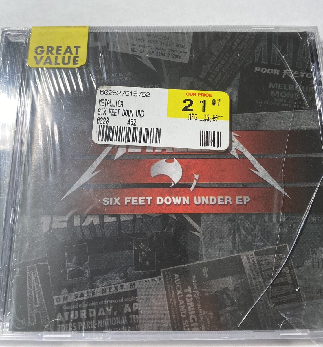 Six Feet Down Under EP [EP] by Metallica (CD) Cracked Case Loose